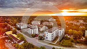 Aerial view on residential area in Falenica.