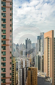 Aerial view of residential area of Hong Kong. China.