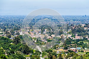 Aerial view of residential area in south San Jose, Santa Clara county, California photo