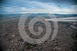 Aerial view of residential buildings in the city of Bogota. Colombia.