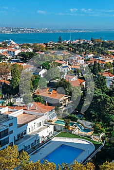 Aerial view of residential Cascais, Portugal