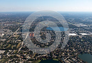 Aerial View Residential City Neighborhood