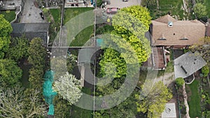 Aerial view of residential homes in Toronto, Ontario in late spring.