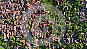 Aerial view of residential house with tree