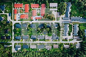 Aerial view of residential houses in Finland