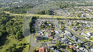 Aerial view of residential houses in the suburb of Werrington County