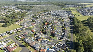 Aerial view of residential houses in the suburb of Werrington County