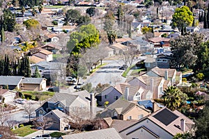 Aerial view of residential neighborhood