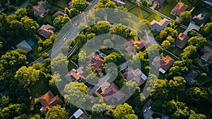 Aerial View of Residential Neighborhood