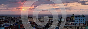 Aerial view of the residential neighborhood in the Havana City, Capital of Cuba