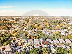 Aerial view residential and rental area in urban sprawl near Dal