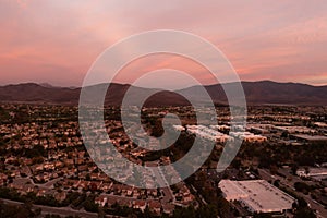 Aerial view of residential subdivision houses