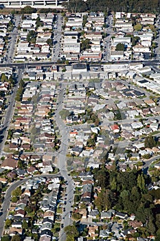 Aerial view of residential urban sprawl