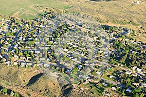 An aerial view of residential urban sprawl in America.