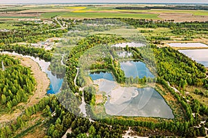 Aerial View Retention Basins, Wet Pond, Wet Detention Basin Or Stormwater Management Pond, Is An Artificial Pond With