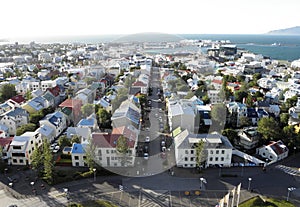 Aerial view of Reykjavik