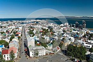 Aerial view of Reykjavik on Iceland