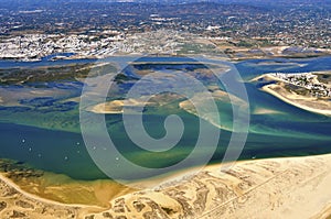 Aerial view of Ria Formosa