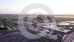 Aerial View of Ribeira do Gago at sunset