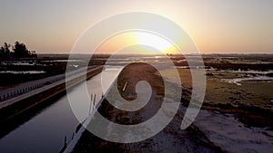 Aerial View of Ribeira do Gago at sunset