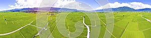 Aerial view of rice field valley. taiwan.