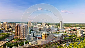 Aerial view of Richmond, Virginia State Capitol and skyline