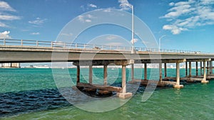 Aerial view of Rickenbacker Causeway in Miami