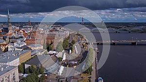 Aerial view of the Riga old town