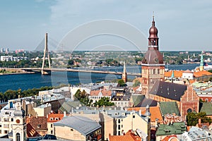 The Aerial View of Riga Old Town, Latvia