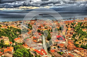 Aerial view of Rijeka, Croatia photo