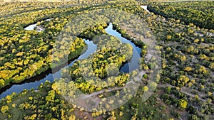 Aerial view of the Rio Cristalino river in Mato Grosso, Brazil photo