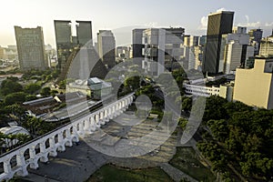 Aerial View of Rio de Janeiro Downtown and Lapa Arch