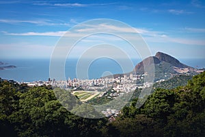Aerial view of Rio de Janeiro and Two Brothers Hill - Rio de Janeiro, Brazil