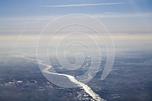 Aerial view of river