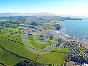 Aerial view of the River Avon in Devon
