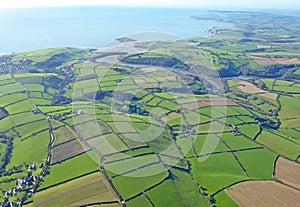 Aerial view of the River Avon in Devon
