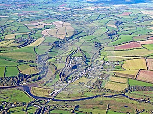 Aerial view of the River Avon in Devon