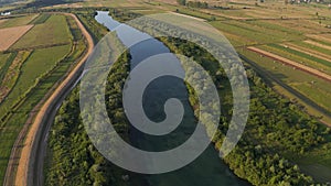 Aerial view of the river Cetina, Croatia