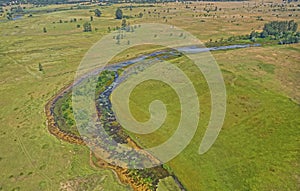 Aerial view of the river Cetina, Croatia