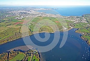 Aerial view of the River Dart and Torbay , Devon
