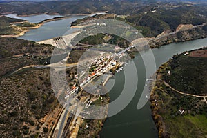 Aerial view of the river Guadiana photo