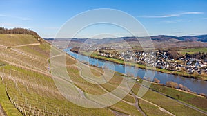 Aerial view of the river Moselle valley near Brauneberg photo
