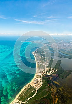 Aerial view Riviera Maya Cancun Mexico - image