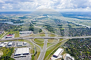 Aerial view of the road junction in Kaliningrad