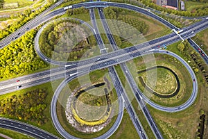 Aerial view of road junctions near Amsterdam