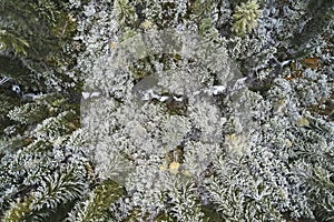 Aerial view of road path on mountain cliff