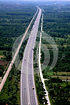 Aerial view of roads