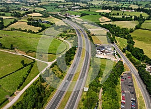 Aerial view of Roads and Infrastructure at Newry City Bypass County Down Northern Ireland