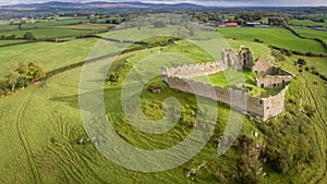 Aerial view. Roche castle. Dundalk. Ireland