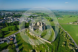 Aerial view of the Rock of Cashel, also known as Cashel of the Kings and St. Patricks Rock in Cashel, Ireland